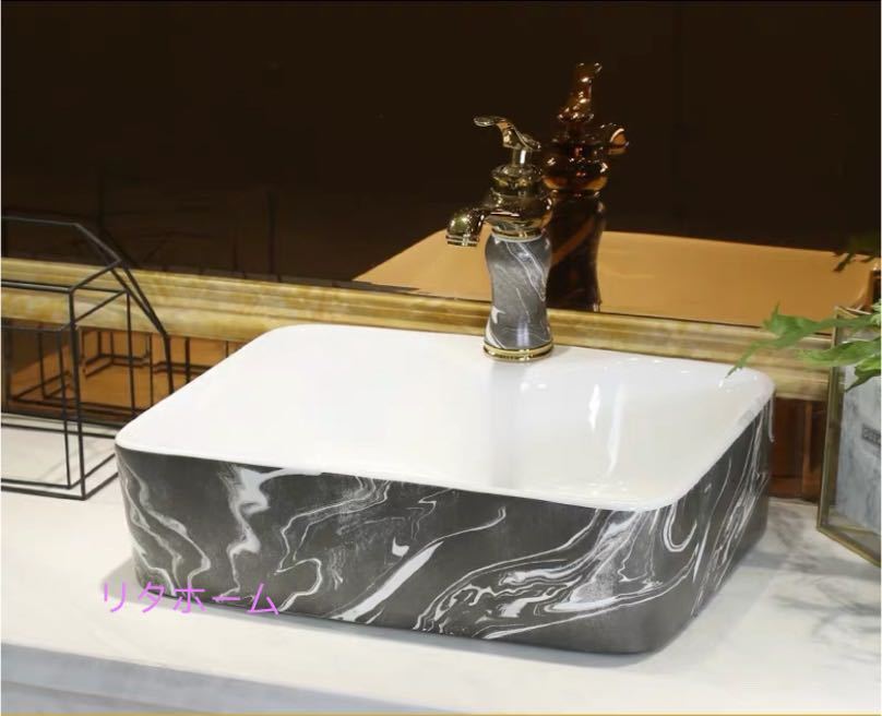 A020027高級洗面台 洗面ボウルセット． 洗面ボール 陶器 手水鉢 手洗器 手洗い鉢 洗面器 蛇口付き｜リタハウス　店