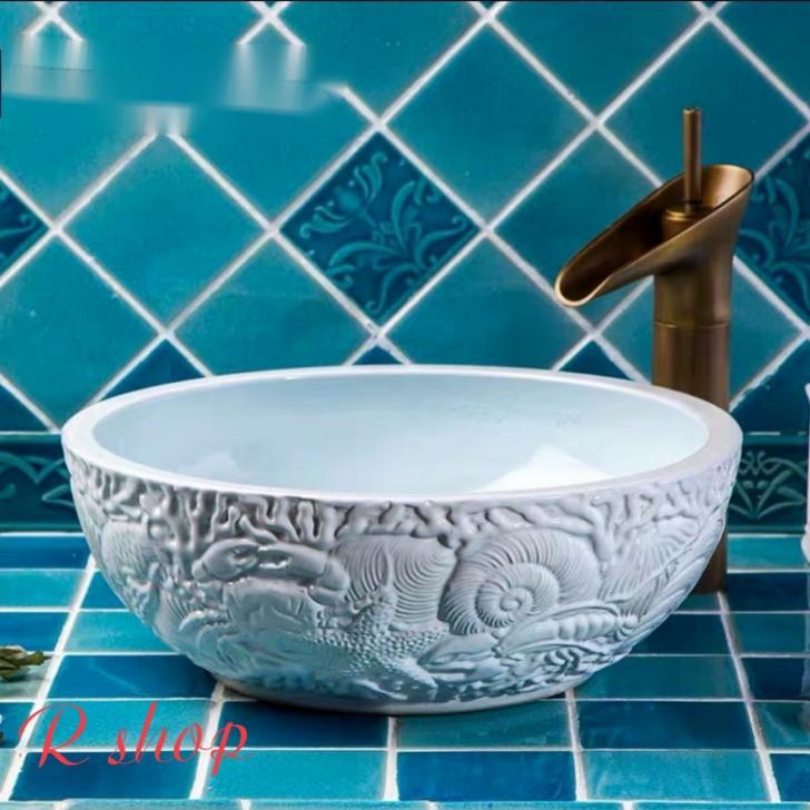 陶器 手水鉢 A高級洗面台 洗面ボール 洗面ボール 陶器 手洗い鉢 蛇口 洗面器 洗面器 洗面ボウルセット 排水金具付き リタホーム 店 生活をカラフル オシャレに 手洗器