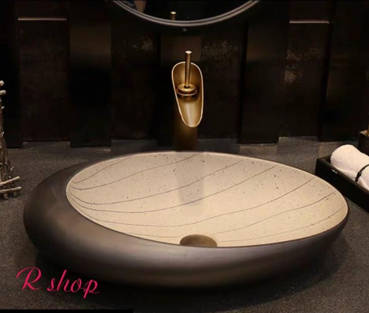 A023634高級洗面台 洗面ボウルセット 洗面ボール 陶器 手水鉢 ．手洗器 手洗い鉢 洗面器 蛇口 排水金具付｜リタハウス　店