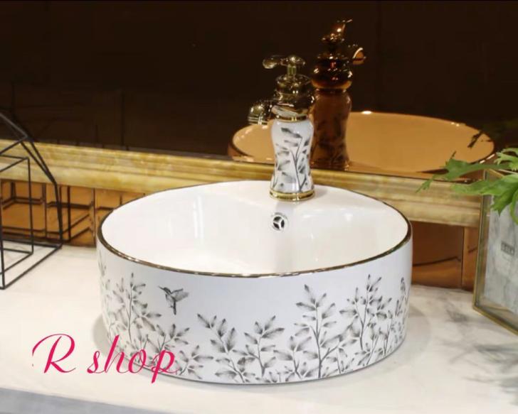 生活をカラフル オシャレに 高級洗面台洗面ボウルセット排水金具付き花 ガーデン Diy 洗面ボール陶器 手洗い鉢手水鉢木材 建築資材 設備 手洗器手洗い鉢洗面器蛇口排水金具付き リタホーム店