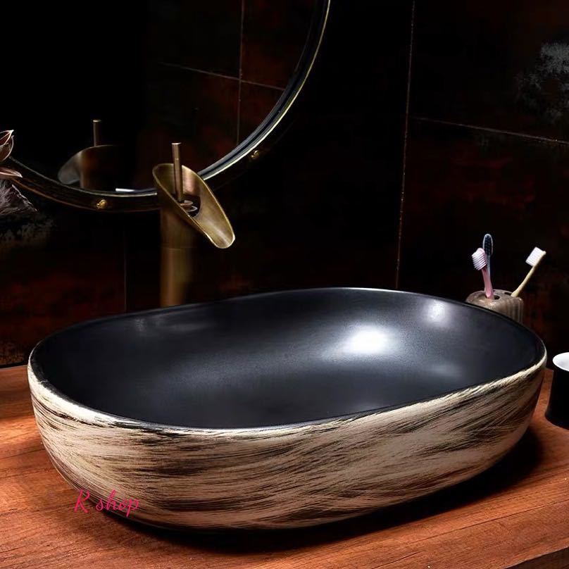 楽天市場】A027716高級置き型洗面ボウルセット 手洗い器 デザイン 鋼化