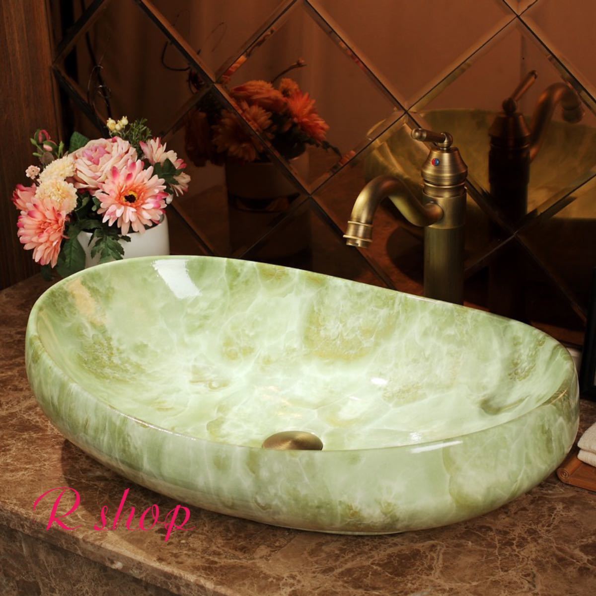 高級高級洗面器 陶器の洗面器 手洗い 台上盆 家庭用品 楽天市場】A014390高級洗面台 洗面ボウルセット ．洗面ボール 陶器 手