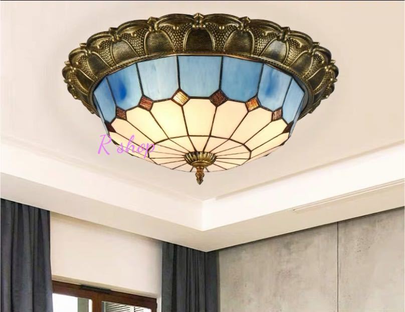A023840天井照明ステンドグラスランプ ペンダントライト ガラス工芸品 ステンドグラス 電源直結タイプ|リタハウス 店