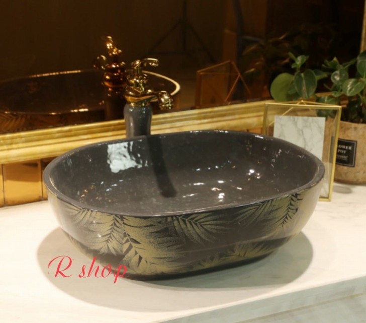 A011450高級洗面台 洗面ボウルセット 洗面ボール 陶器 手水鉢 ．手洗器 手洗い鉢 洗面器 蛇口 排水金具付き｜リタハウス　店
