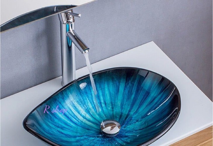 楽天市場】A027716高級置き型洗面ボウルセット 手洗い器 デザイン 鋼化