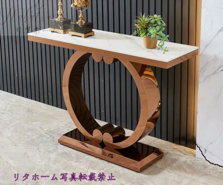 A016643御膳上等人造マーブルサイドテーブル コンソール速見表 入り口・入口速見表 花台 電話を掛ける台 アンティーク調絵図面100糎