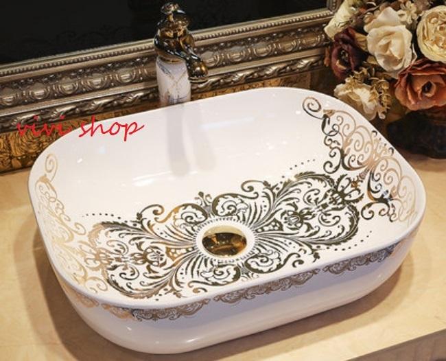 A0131090121F162豪華洗面ボウルセット陶器洗面台 トイレ 手水鉢 手洗器 手洗い鉢 洗面器　蛇口 排水金具付き｜リタハウス　店