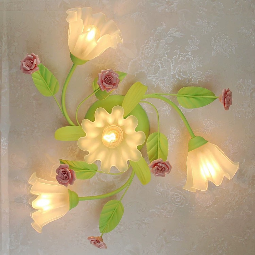 楽天市場】A037994ペンダントライト洋風照明シャンデリア バラ花柄