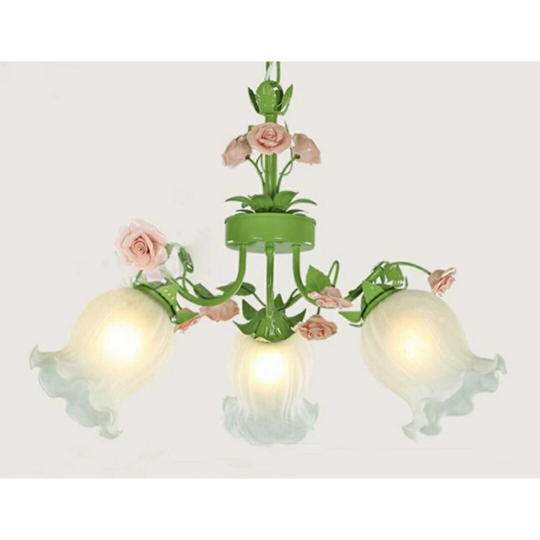 シャンデリア照明器具ペンダント 天井照明 電源直結タイプ 花柄薔薇 花型 薔薇ペンダントライト ．洋風照明．シャンデリア．電源直結タイプ
