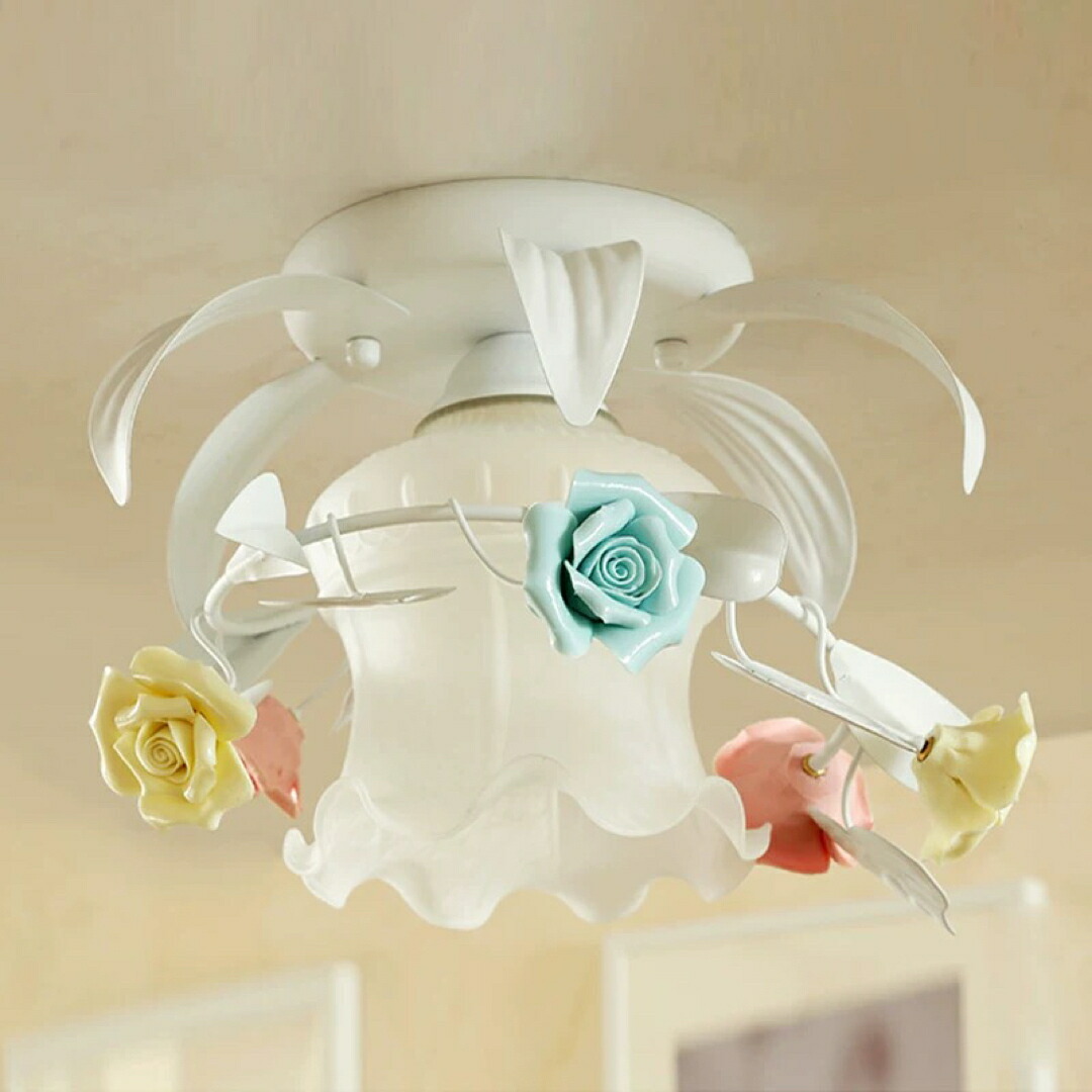 楽天市場】A037994ペンダントライト洋風照明シャンデリア バラ花