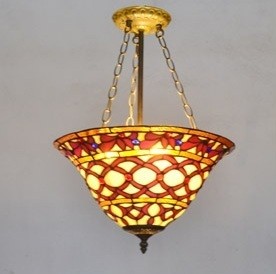 A013879CL8ステンドグラス．ペンダントライト豪華天井照明ステンドグラスランプ ガラス工芸品 電源直結タイプ｜リタハウス　店