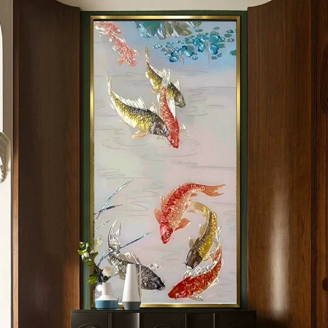 A066245琉璃彩硝子琺瑯彩 エナメル芸術品 御前上等感琺瑯飾りつけ絵 部屋の入り口 飾りつけ 琺瑯絵芸術品