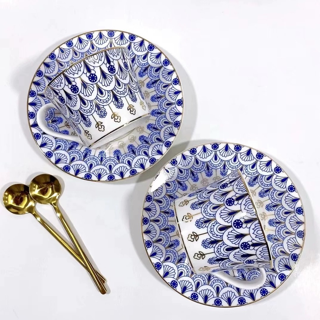 A066324西洋ティー・コーヒーカップセット カップ&ソーサー4客セット 陶磁器ティーセット|リタハウス 店