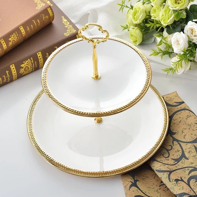 最新人気 ケーキ スタンド プレート 2段セット アフタヌーンティー フルーツ トレー 皿 送料込 Hillcrestcare Org