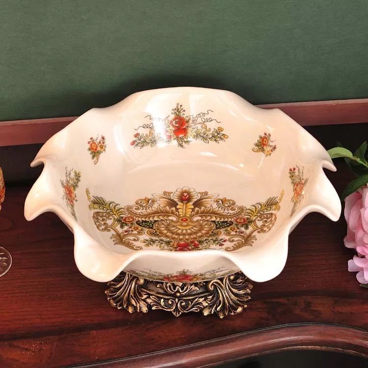 A045776御前上等果物皿 黄金時代皿 御菓子皿、フルーツ一皿、花柄晴れ晴れしい 果物カゴ 御菓子鉢