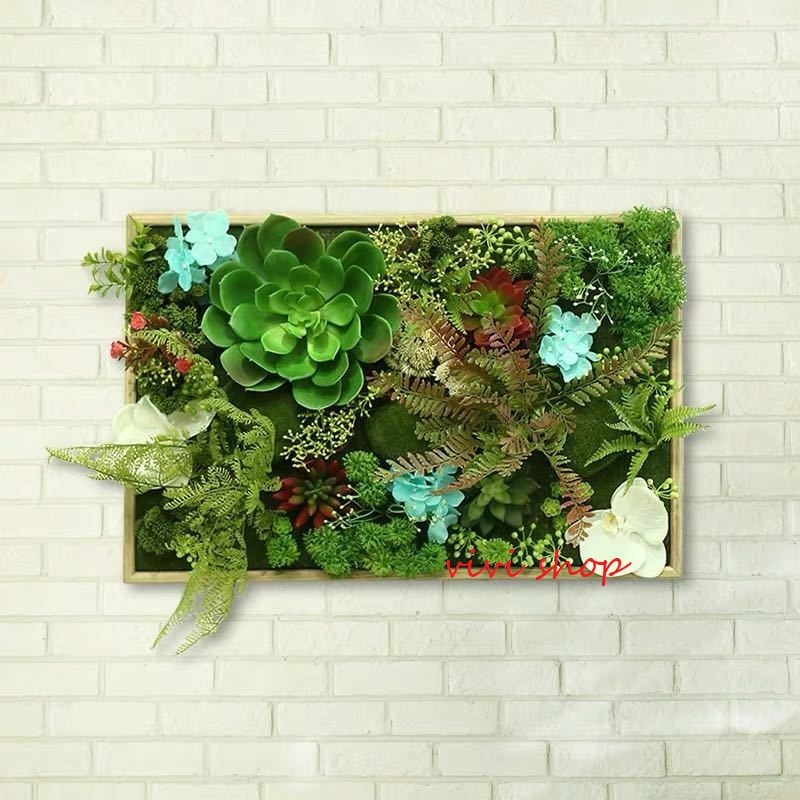 A047567壁飾り 人工観葉植物 壁掛けインテリア ディスプレイ 壁掛けミックスグリーン 造花 壁掛け