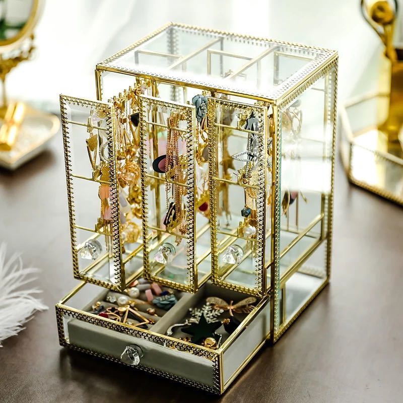A061642アクセサリー入れ ジュエリー箱 大量 清潔に ピアス イアリング 指輪 リング ネックレス アクセサリーケース｜リタハウス　店