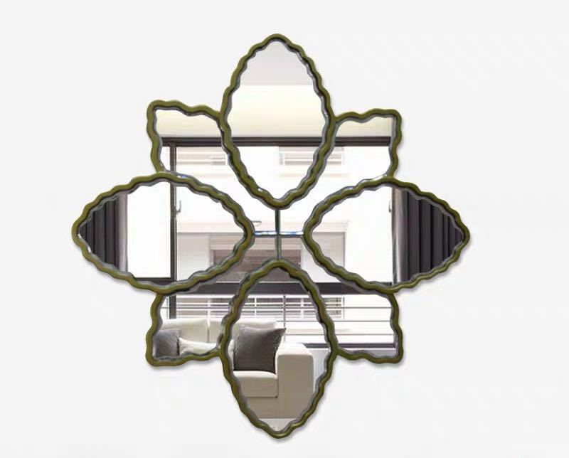 A012593高級豪華鏡 アンティーク調 壁掛け鏡 壁掛け 壁掛けミラー ウォールミラー 75x75cm|リタハウス 店