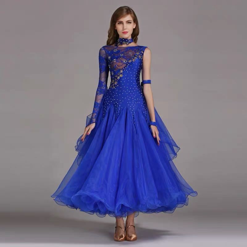 社交ダンス衣装 ワンピース モダンダンス ワルツ専用ドレス レッスン着 ルンバ サンバ 練習競技着デモ用 スタンダード発表会用演出服 生活をカラフル オシャレに l 丈 購入後発送まで7日程度を要 Volleybalcluboegstgeest Nl