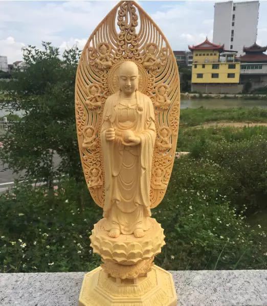 最高級 木彫り 仏像 愛染明王座像 一刀彫 天然木檜材 彫刻 仏教工芸 愛染明王 坐像 高さ23cm 桧製 木彫り 仏像 : 仏像と縁起物の専門