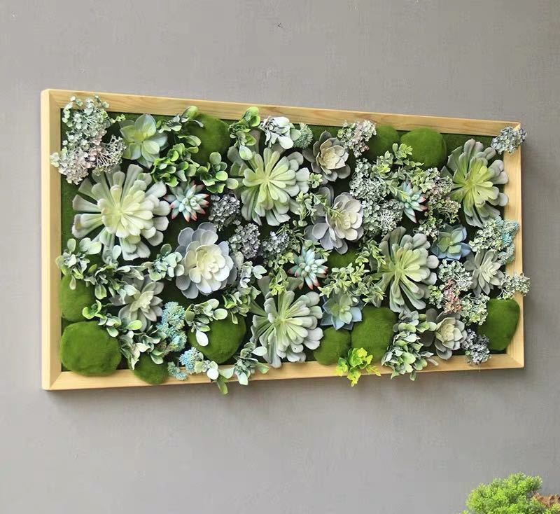 A023199壁飾り ．人工観葉植物 壁掛けインテリア ディスプレイ 壁掛けミックスグリーン 造花 壁掛け｜リタハウス　店