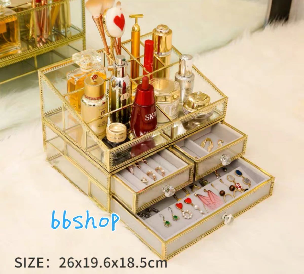 A044877アクセサリー入れ ジュエリー箱 大量収納ピアス イアリング 指輪 リング ネックレス ブレスレット アクセサリーケース｜リタハウス　店