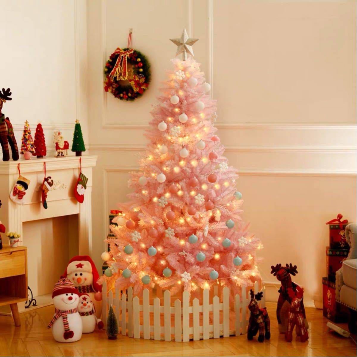 新着セール ピンククリスマスツリー 1cm 可愛い おしゃれ セット クリスマスイルミネーション Fucoa Cl