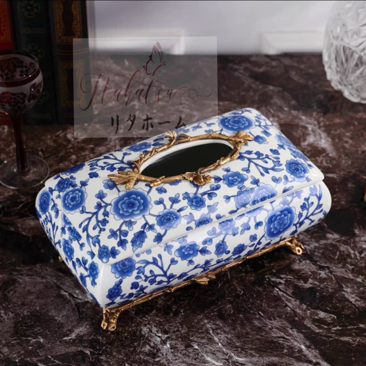 鏡面ガラス製 ティッシュケース 龍モチーフ金属脚 彫金装飾付き アンティーク調 鏡面ガラス製 ティッシュケース 龍モチーフ金属脚 彫金装飾付き