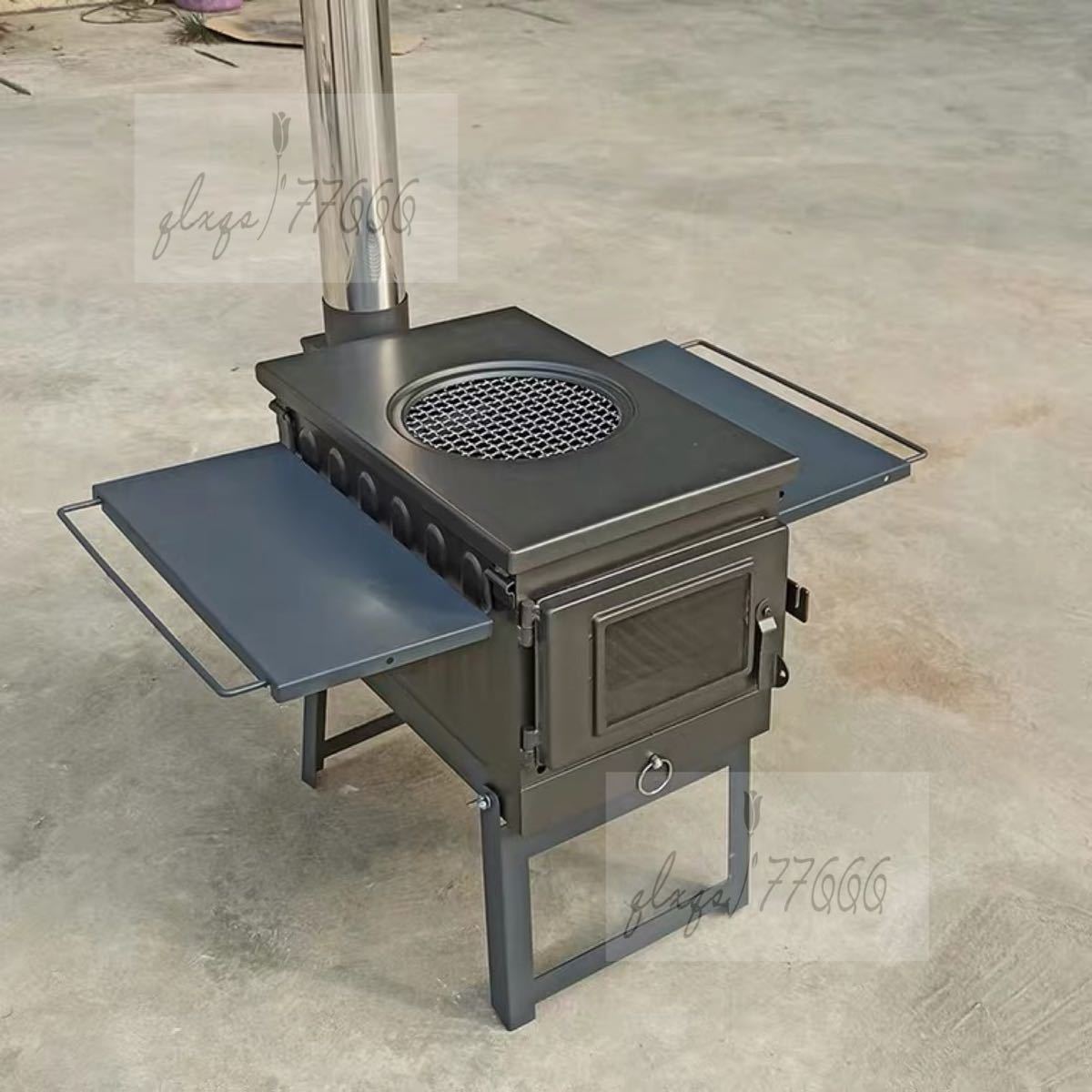 A044897304ステンレス鋼鋼室外薪暖房器持ちはこぶ用ピクニックとり備える丸焼き多机能無煙折畳かまど 野たきストーブビジュアルグラス