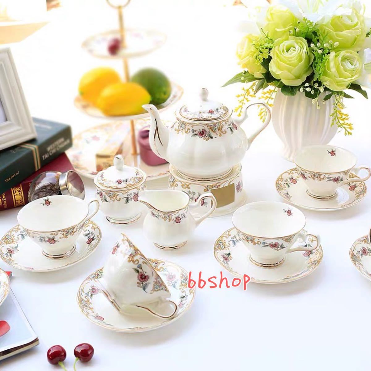 花柄イエローポットとカップセット HOYA✨花柄ポップなティーセット | あんちーくKIDAN STORE