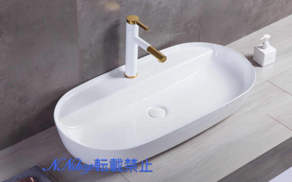 A047425大型洗面ボール 高級洗面台 洗面ボウルセット．陶器 手水鉢 手洗器 手洗い鉢 洗面器 蛇口 排水金具付き｜リタハウス　店