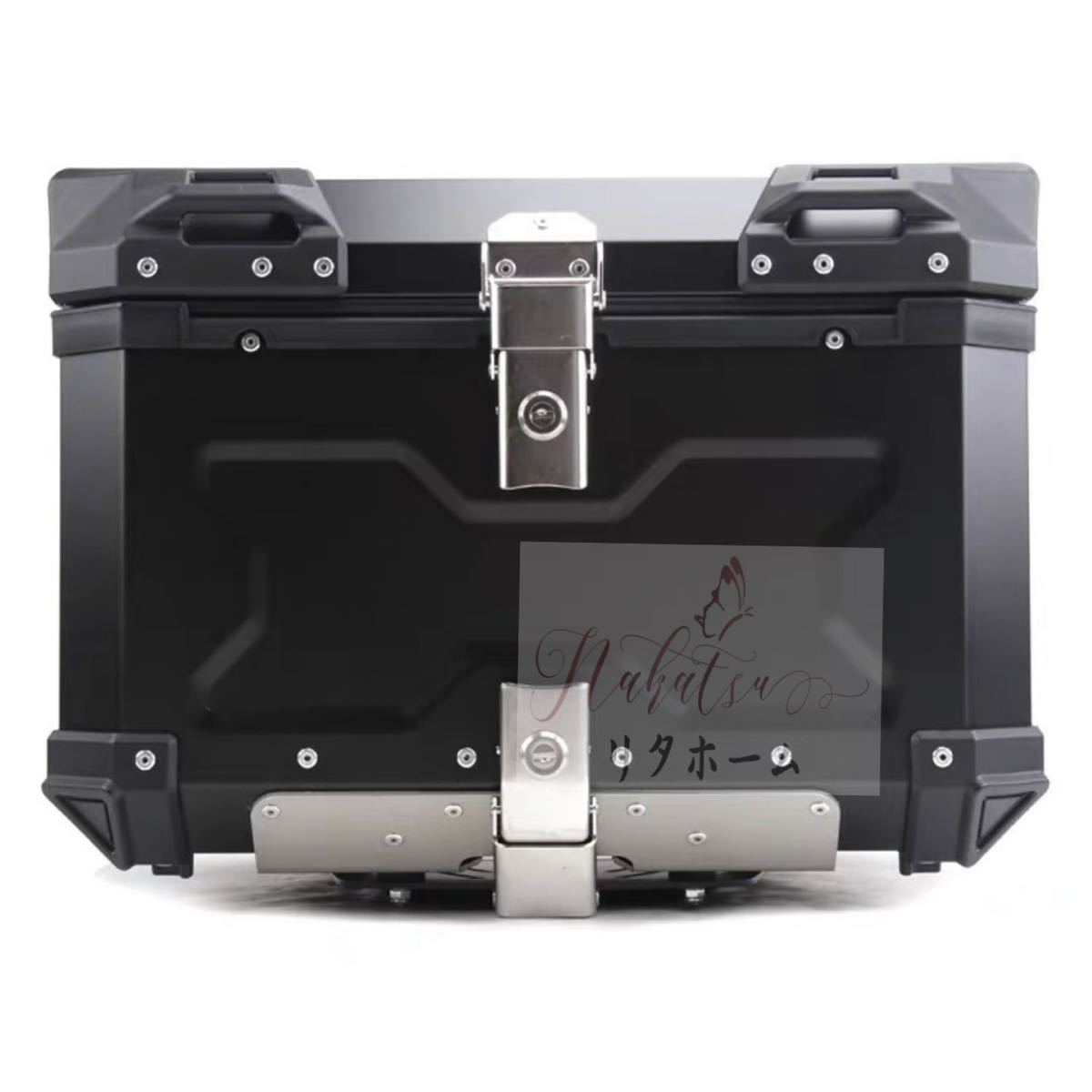A043693Df23 グレードアップ品 リアボックス トップケース ブラック アルミ製持ち運び 55L 反射ストリップ オートバイク/電動バイク|リタハウス 店