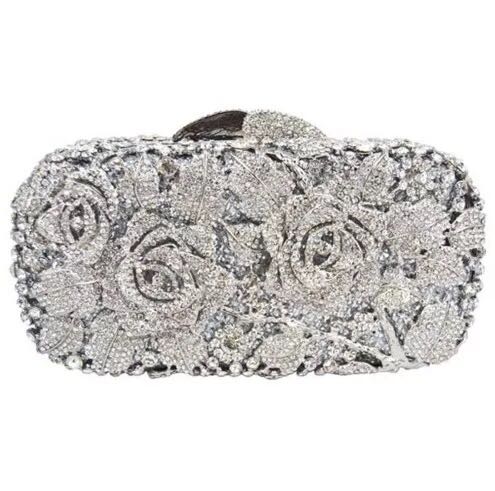 A013255豪華パーティーバッグ キラキラ ストーンBAG　クラッチバッグ レディース ラインストーンクラッチバッグ 薔薇柄｜リタハウス　店