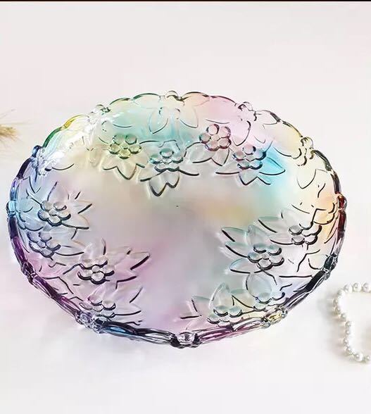 A029585高級果物皿　盛り皿 お菓子皿、フルーツプレート、花柄豪華～果物カゴ お菓子鉢 ガラス製｜リタハウス　店 14,245円