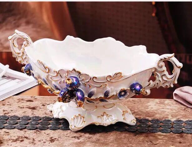 A046895御前上等果物皿 真っ盛り皿 御菓子皿、フルーツ一皿、花柄晴れ晴れしい 果物カゴ 御菓子鉢