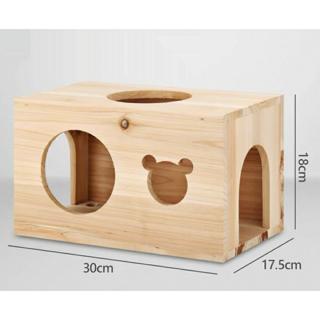 小動物用 木製ハウス 天然杉木 加厚ペットハウス ハムスター チンチラ デグー|リタハウス 店