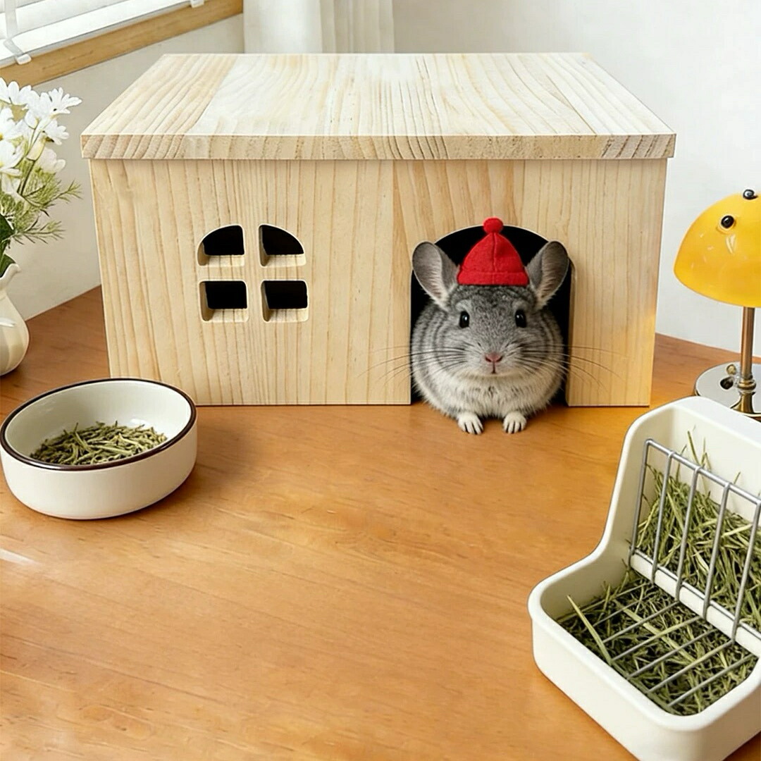 木製 小毛の荒物用 駆け込み寺棲み家 愛玩動物棲み家生まれながら木チンチラ ハムスター 実験材料