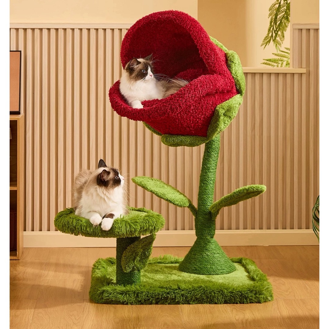 食虫花キャットタワー猫用爪とぎ キャットツリープレイグランド 途切らせる台室内装飾 オブジェ