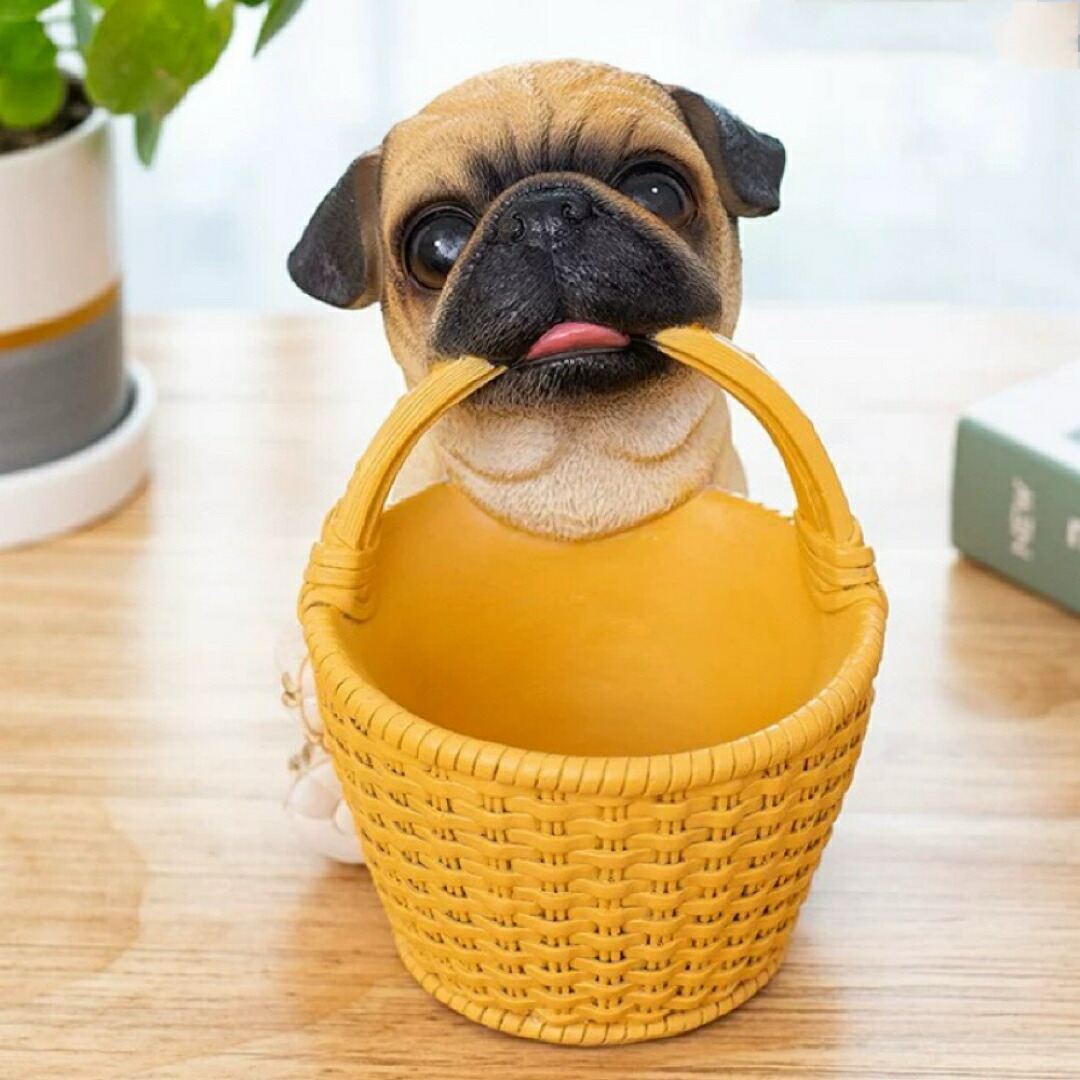 犬 納めるボックス席 パグ 小入れもの 遠隔操作仕合わせ卓上納める室内装飾雑貨 部屋の入り口納める