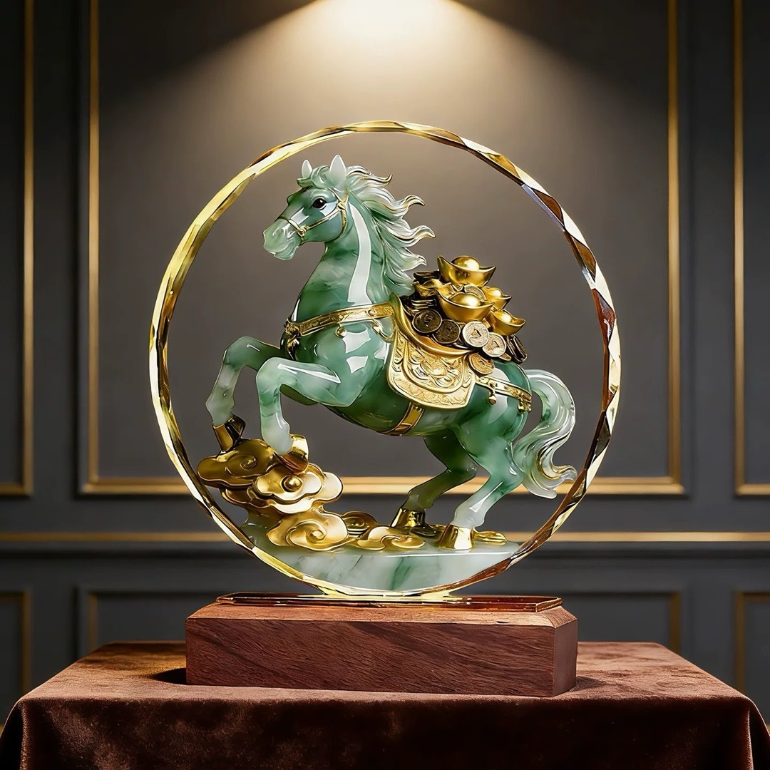 結晶馬飾りつけ 縁起物 風水 開運 金運引き上げる 財運 御膳上等感室内装飾入り口・入口飾りつけ