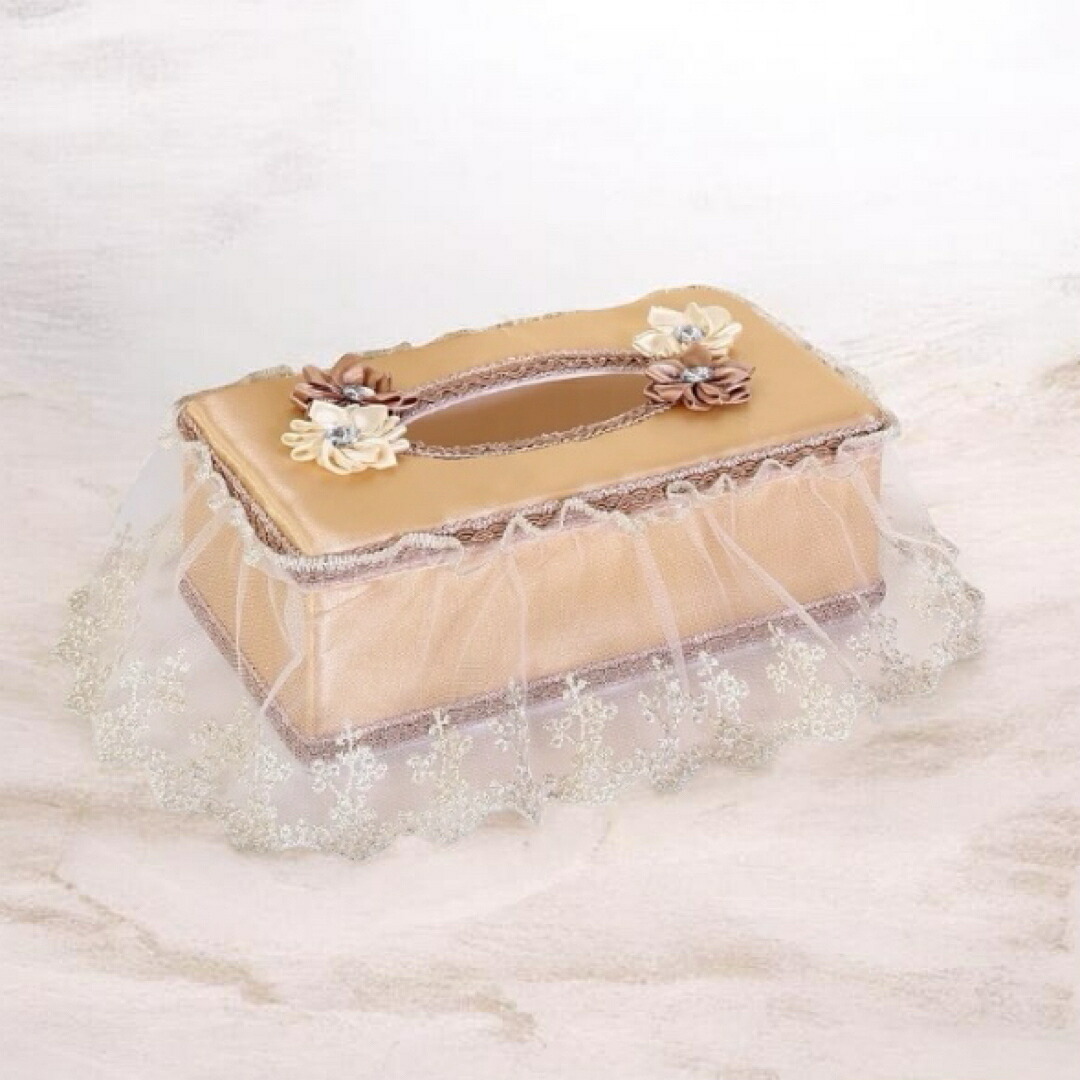 姫系 ティッシュケース レース ティッシュボックスカバー 花モチーフ|リタハウス 店