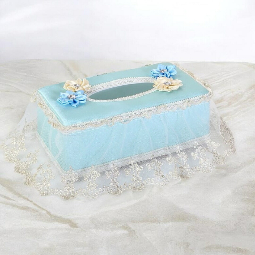 姫系 ティッシュケース レース ティッシュボックスカバー花モチーフ フリル北欧｜リタハウス　店