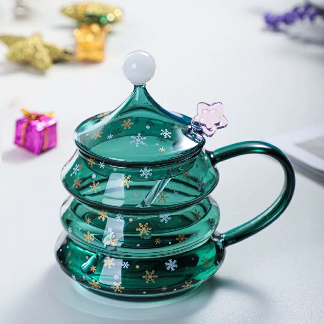 ガラスマグカップ ヨーロッパ樅 コップ 北欧 喫茶店風 お茶優勝杯