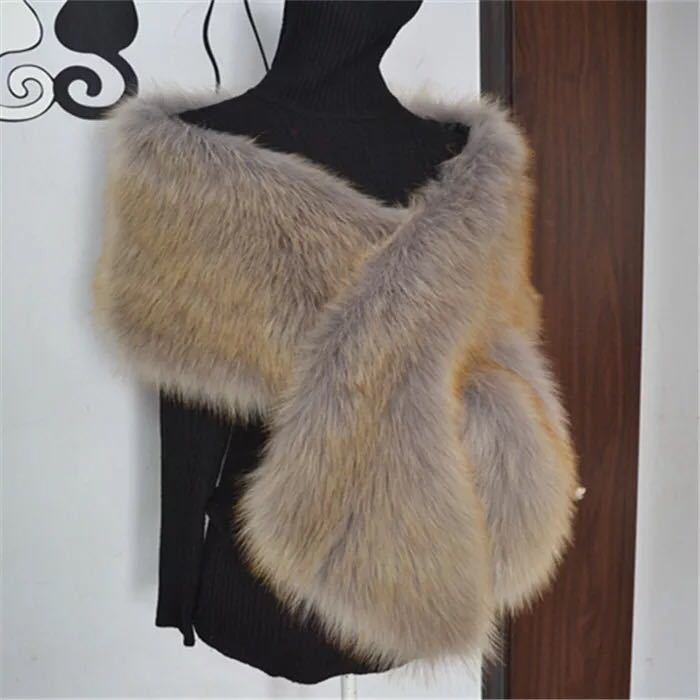 楽天市場】A061947豪華肩掛け 大判ショール ファーストール 毛皮風