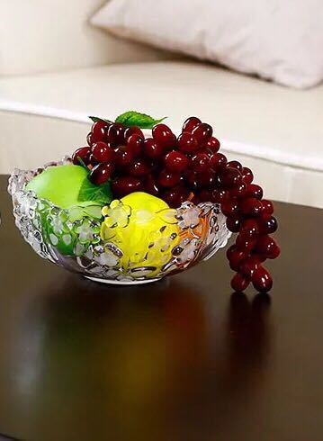 高級果物皿盛り皿お菓子皿、フルーツプレート、花柄豪華〜果物カゴお菓子鉢.ガラス製