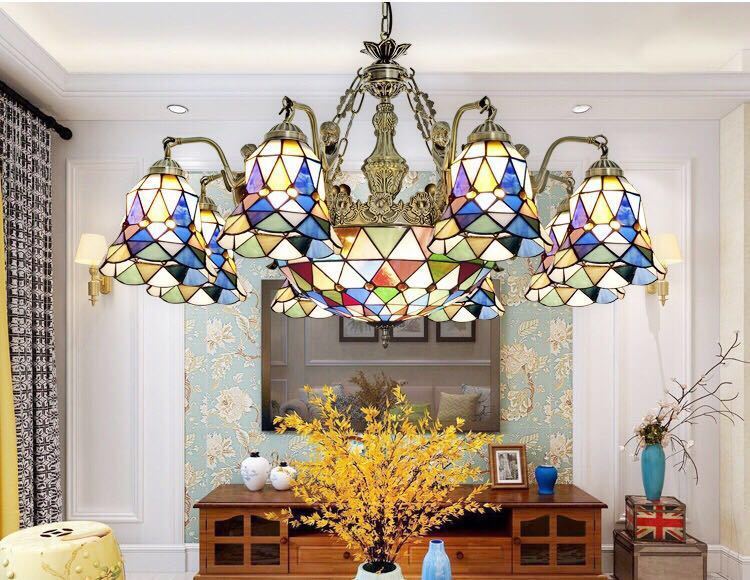 楽天市場】A013475ステンドグラス．ペンダントライト豪華天井照明