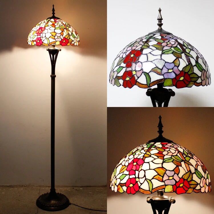 楽天市場】A015618ステンドグラスフロアライト ．間接照明 フロア