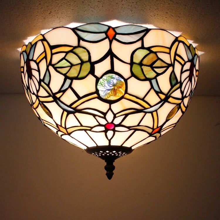 楽天市場】A046492ステンドグラス ペンダントライト 豪華天井