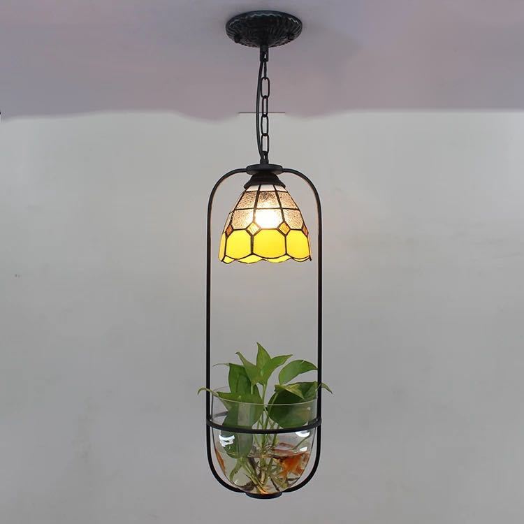 A019469ステンドグラス．ペンダントライト豪華天井照明ステンドグラスランプ ガラス工芸品 電源直結タイプ｜リタハウス　店