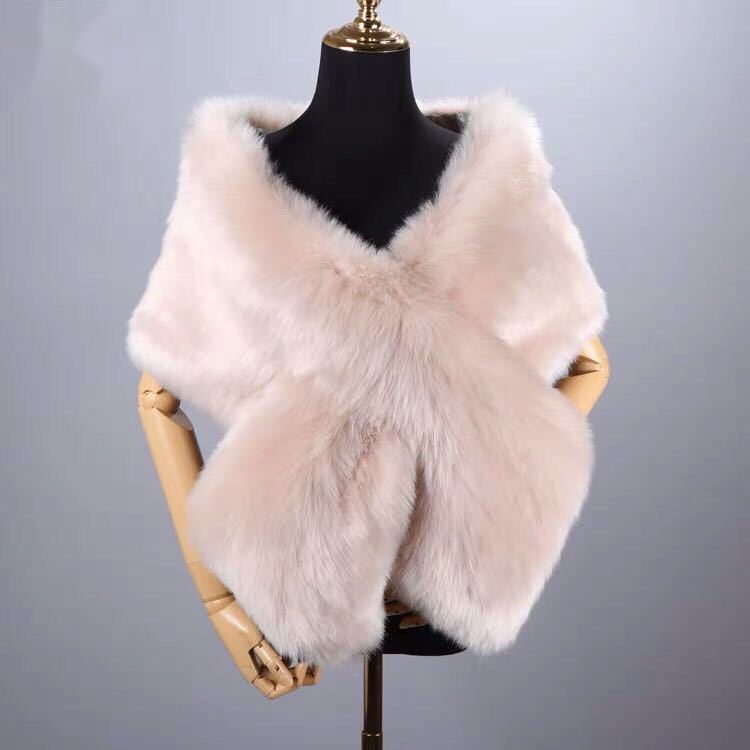 楽天市場】A042585毛皮風ミンクケープ ．ファーショール ファー